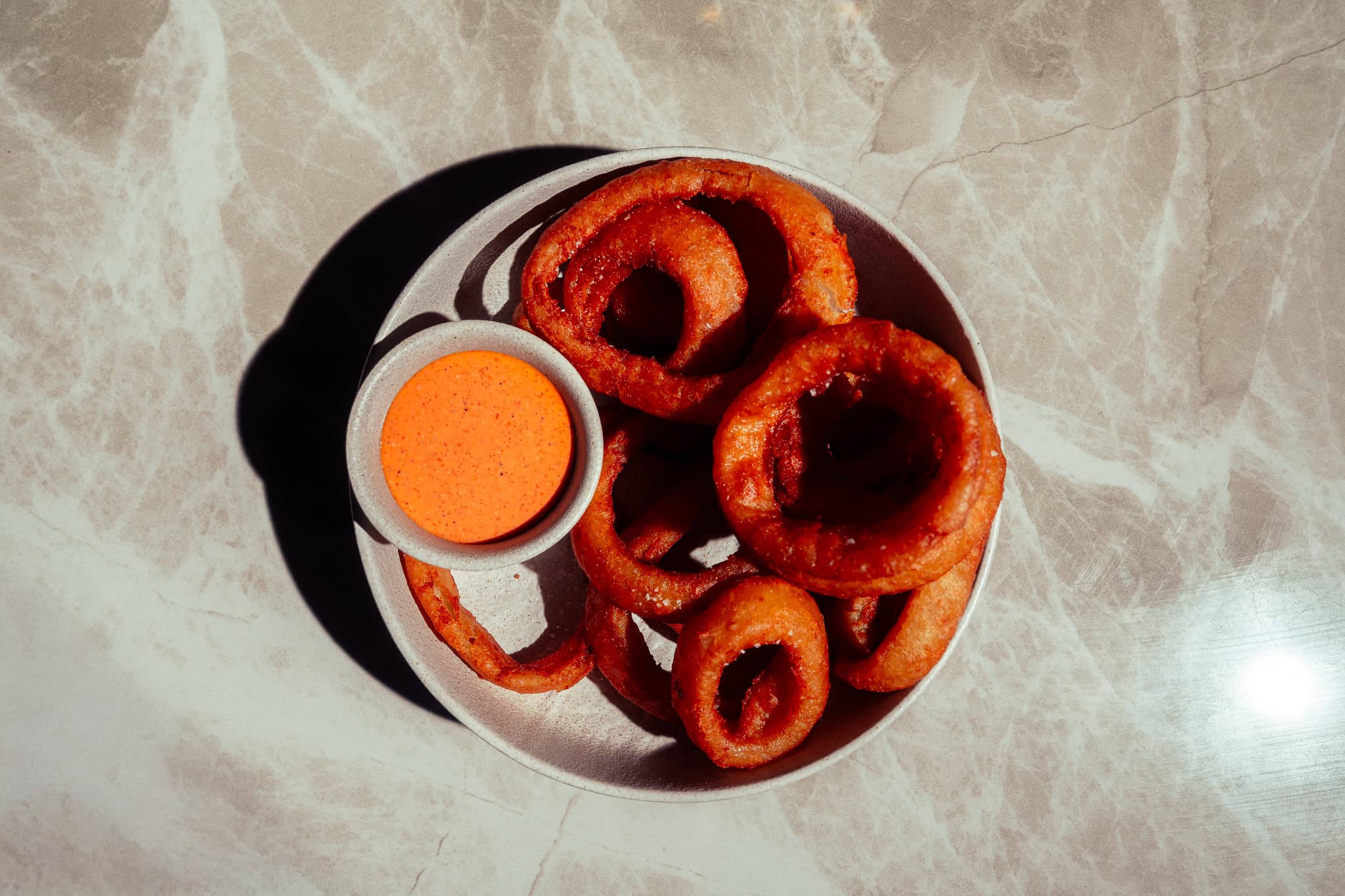 Onion Rings + Maht Sauce